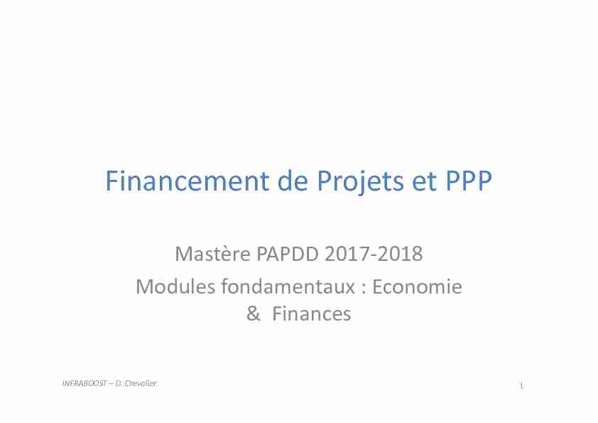 Financement de Projets et PPP