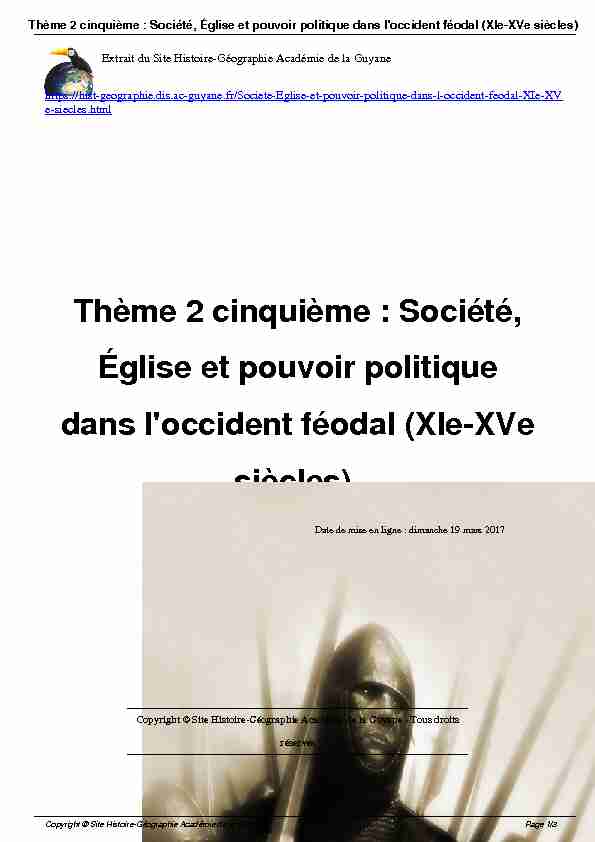 [PDF] Société Église et pouvoir politique dans loccident féodal (XIe-XVe
