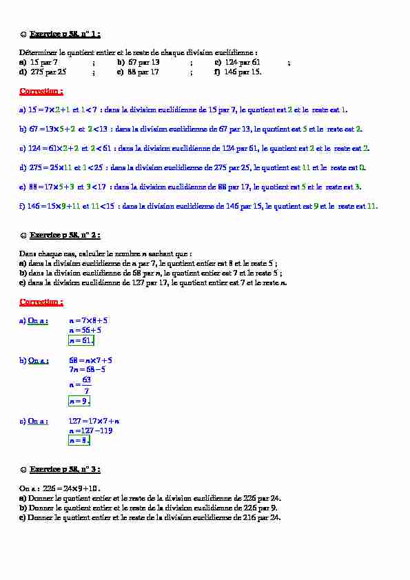 [PDF] 3ème - Arithmétique - Exercices