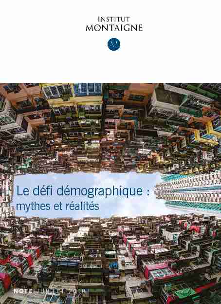 Le défi démographique : mythes et réalités
