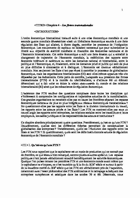 [PDF]  Chapitre 4 – Les firmes transnationales - CEIM-UQAM