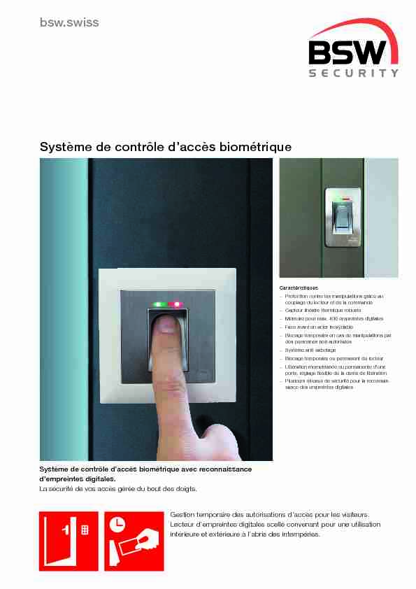 Système de contrôle daccès biométrique