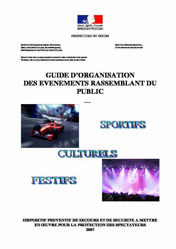 [PDF] Le Guide dorganisation des évènements rassemblant du public