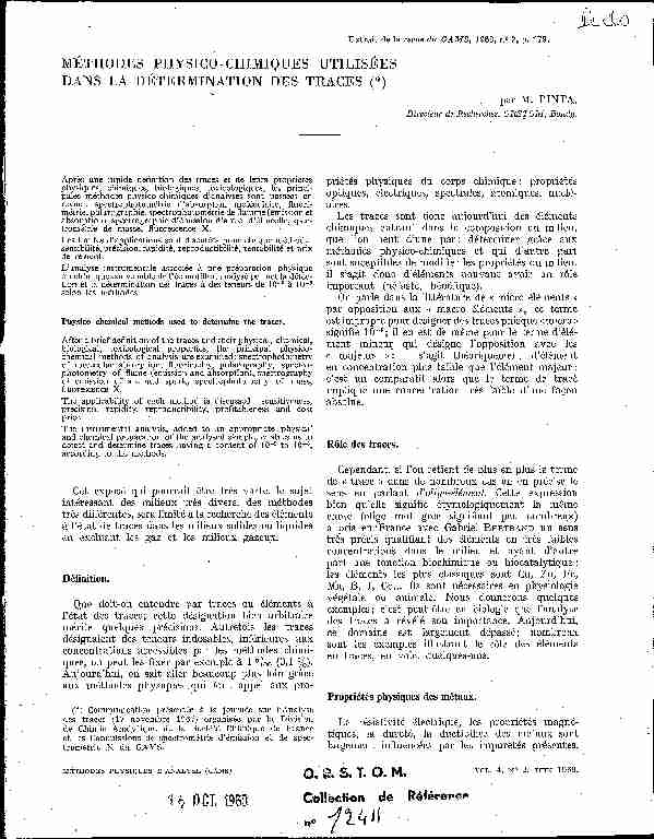 [PDF] Méthodes physico-chimiques utilisées dans la détermination des