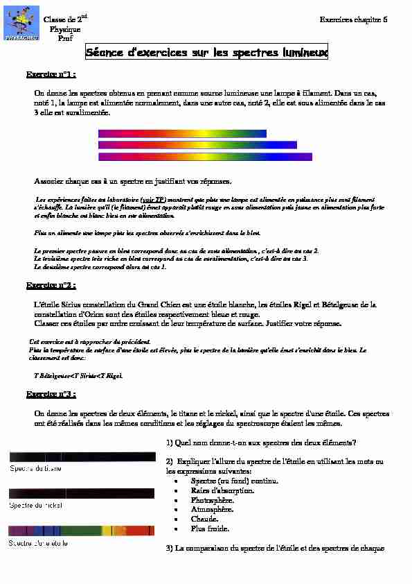 [PDF] Séance dexercices sur les spectres lumineux - Physagreg