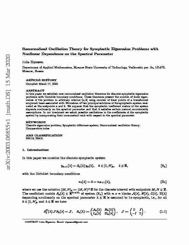 Renormalized Oscillation Theory for Symplectic Eigenvalue
