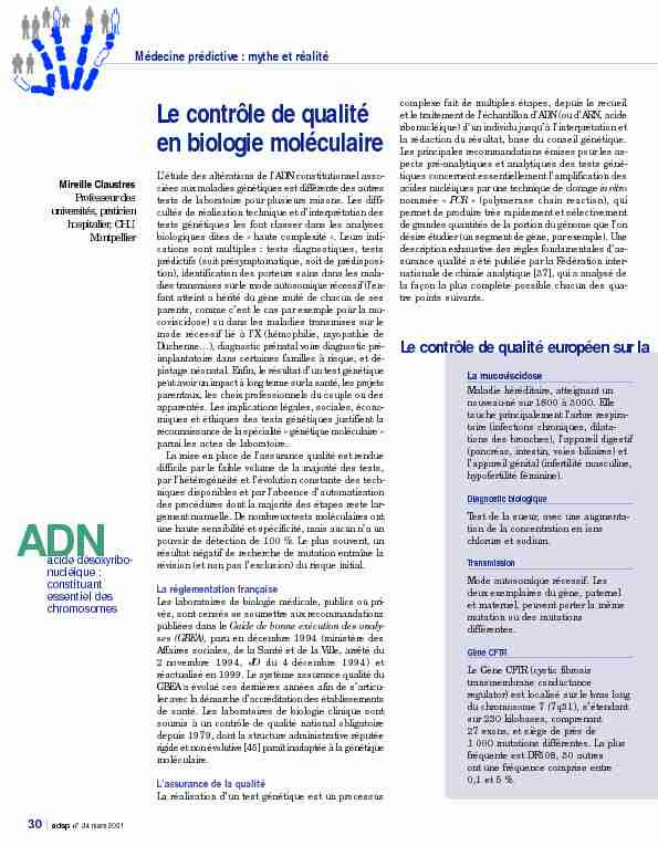 [PDF] Le contrôle de qualité en biologie moléculaire