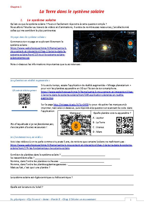 [PDF] La Terre dans le système solaire - WebPhysiqueChimie