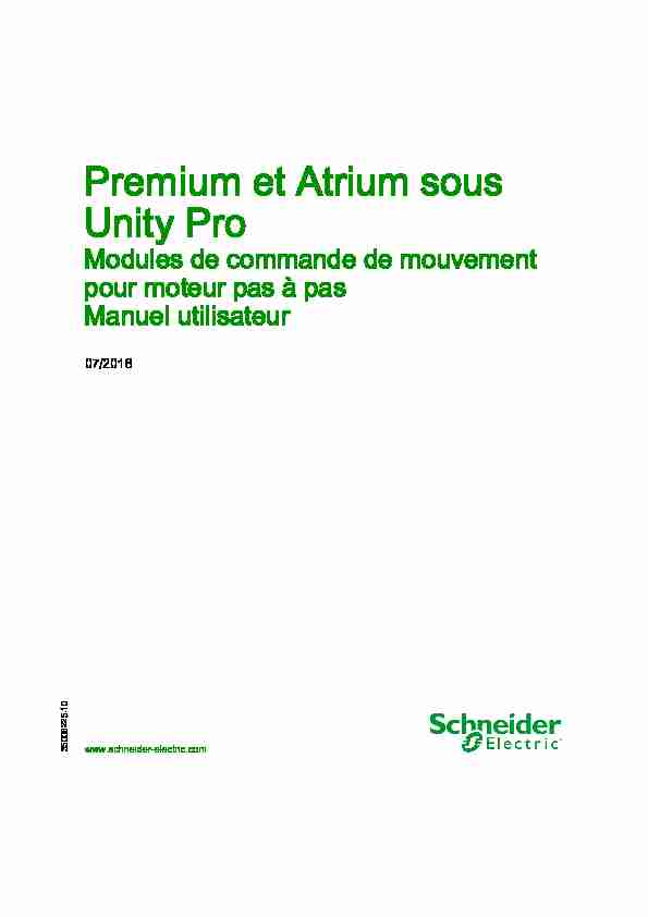 Premium et Atrium sous Unity Pro - Modules de commande de
