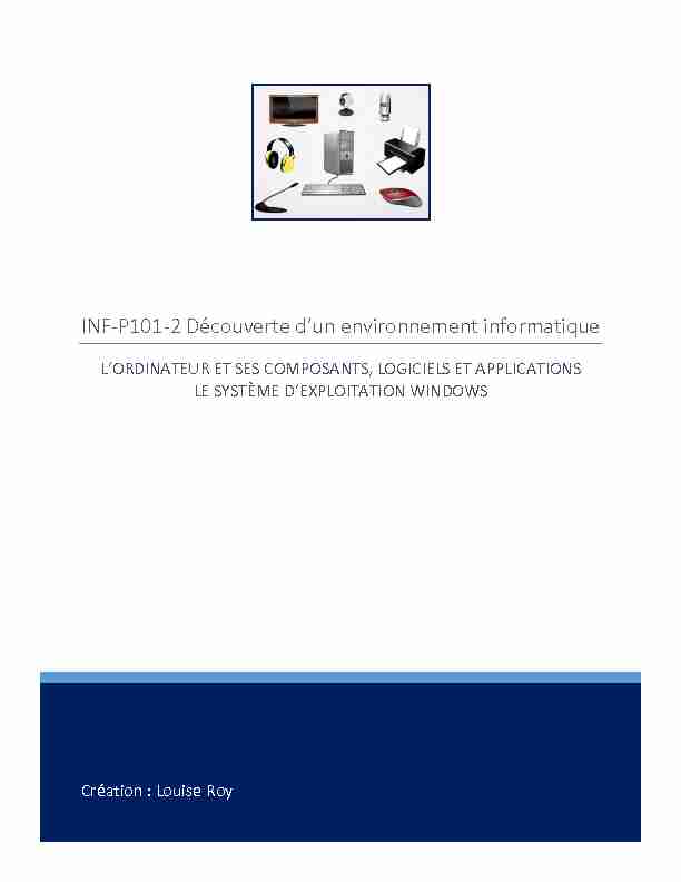 INF-P101-2 Découverte dun environnement informatique - L