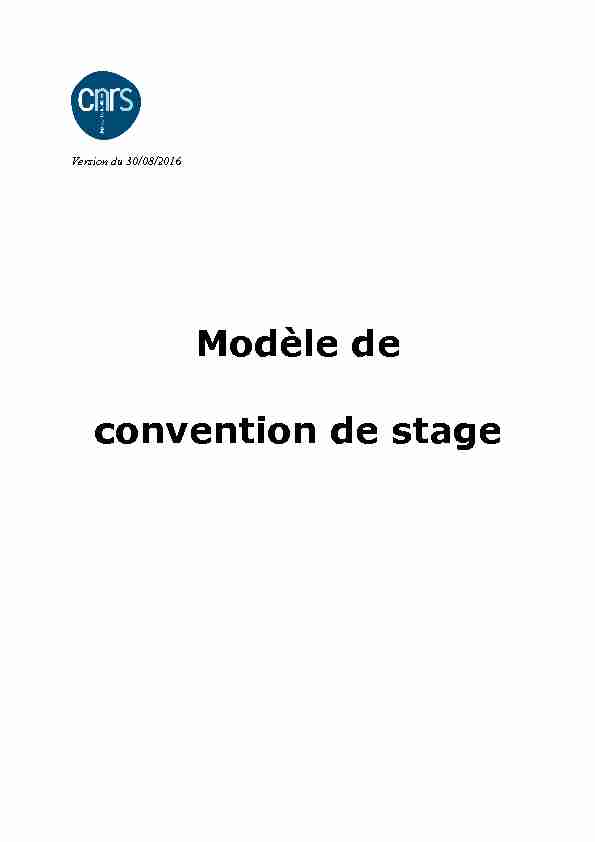Modèle de convention de stage