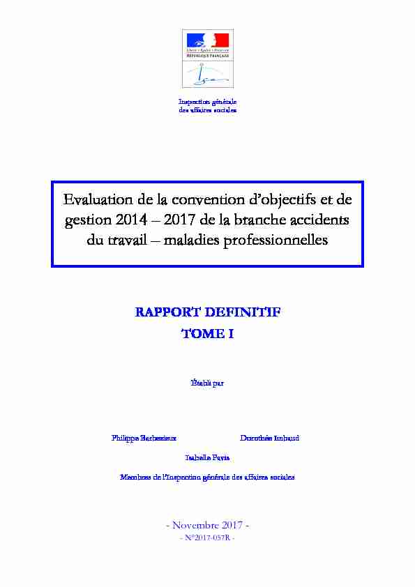 Evaluation de la convention dobjectifs et de gestion 2014 – 2017 de