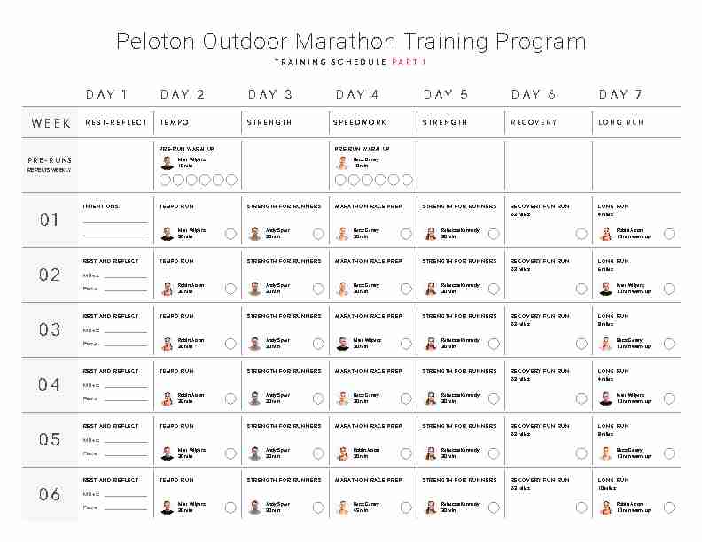 [PDF] Peloton Outdoor Marathon Training Program