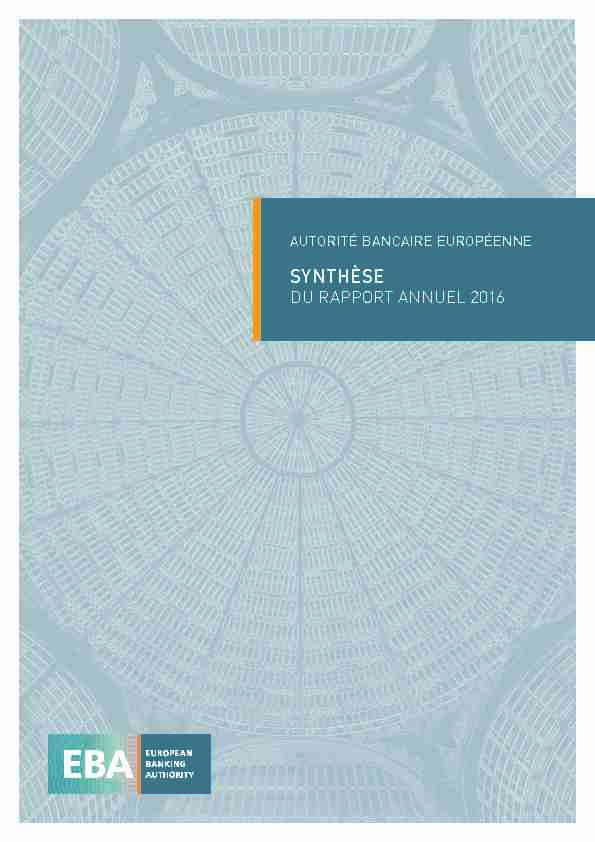 Synthèse du rapport annuel  - EUROPEAN BANKING AUTHORITY