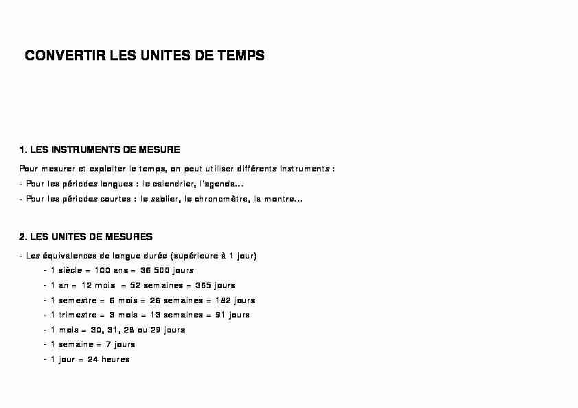 [PDF] CONVERTIR LES UNITES DE TEMPS - qcmtest