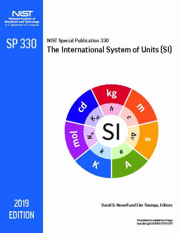 The International System of Units (SI), 2019 Edition