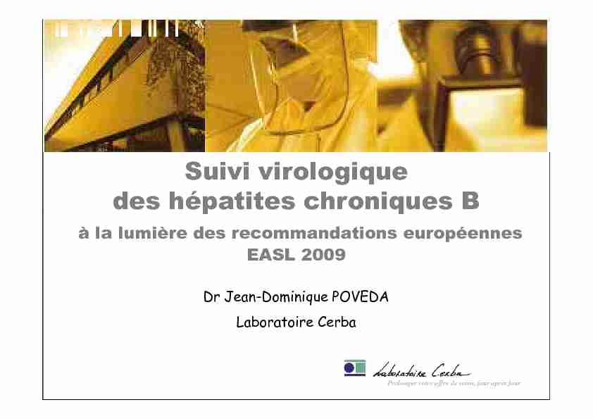 Suivi virologique des hépatites chroniques B