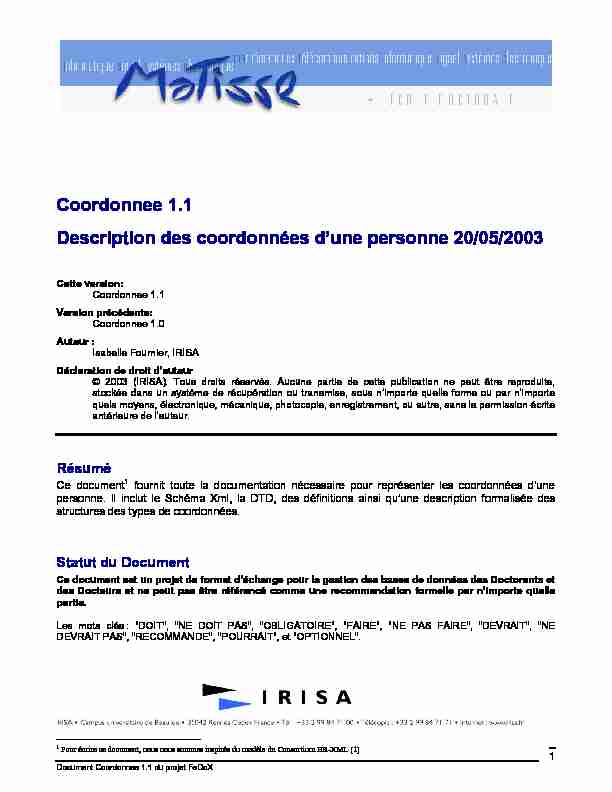 [PDF] Coordonnee 11 Description des coordonnées dune personne