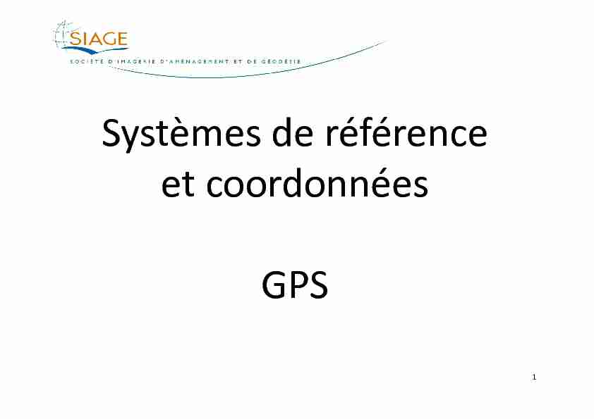 Systèmes de référence et coordonnées GPS