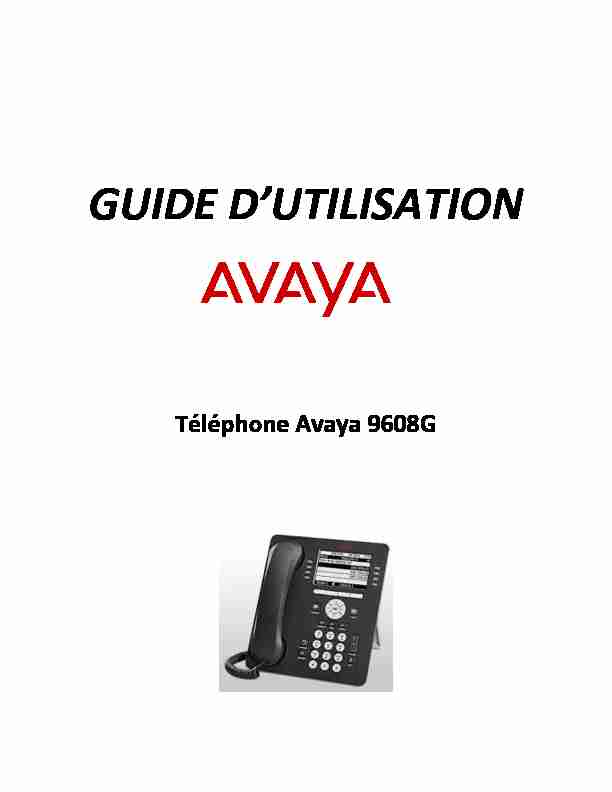 Guide dutilisation téléphone Avaya 9608G