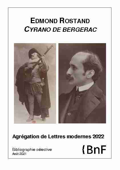[PDF] EDMOND ROSTAND CYRANO DE BERGERAC - Agrégation  - BnF