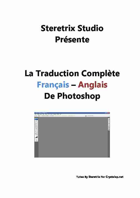 [PDF] Français – Anglais - De Photoshop