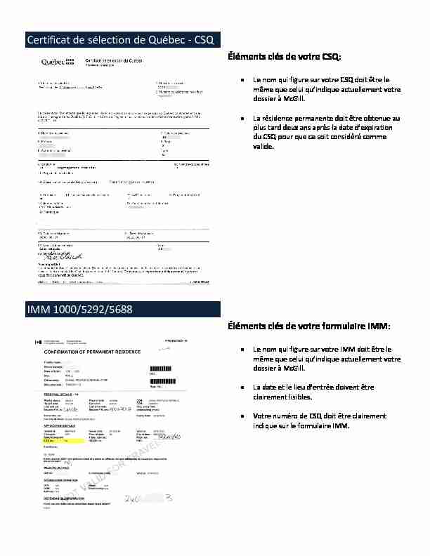 [PDF] Certificat de sélection de Québec - CSQ IMM 1000/5292/5688