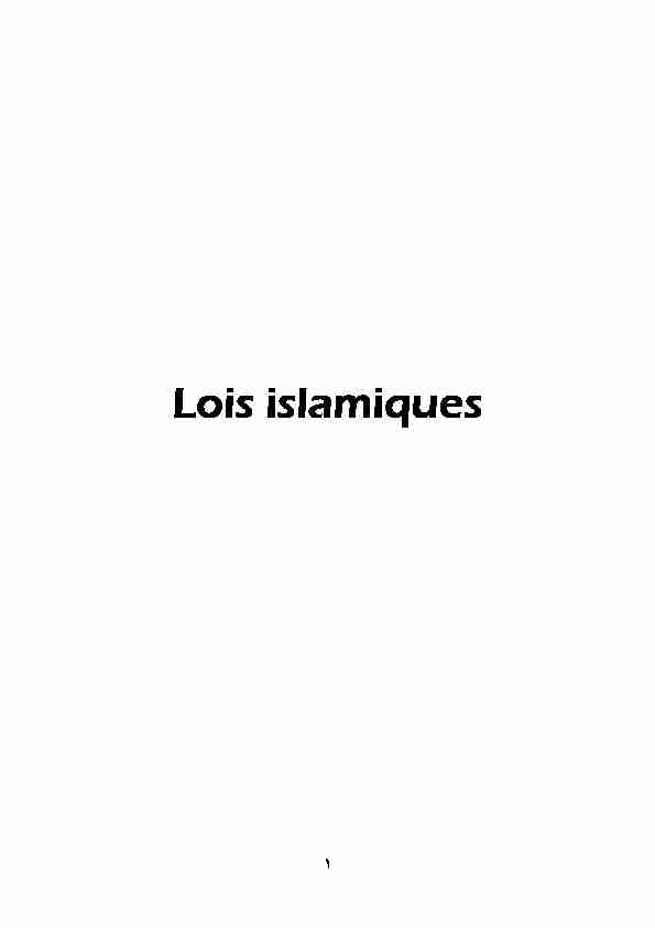 [PDF] Lois islamiques