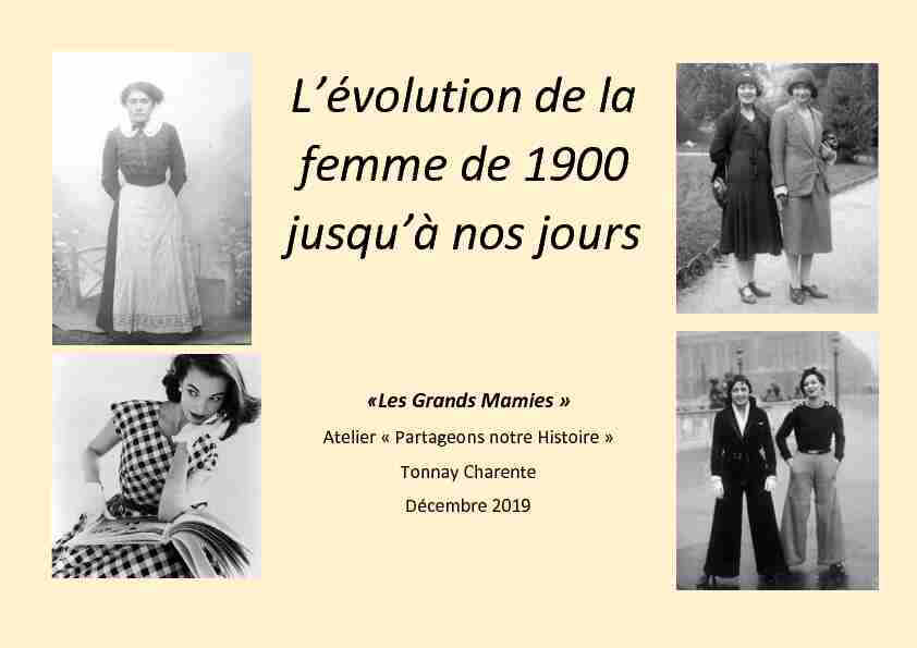 [PDF] Lévolution de la femme de 1900 jusquà nos jours - ReSanté-Vous