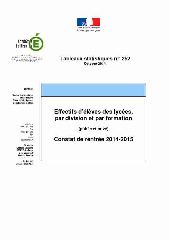 [PDF] Lycées par division et formation (public et privé)