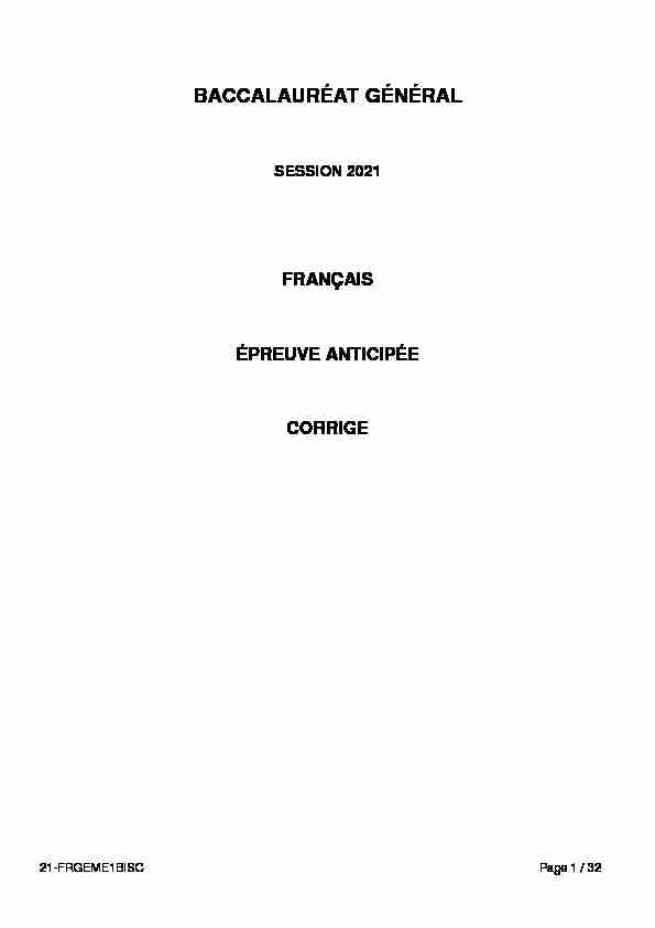 [PDF] francais-premiere-2021-metropole-2-corrige-officielpdf - Sujet de bac