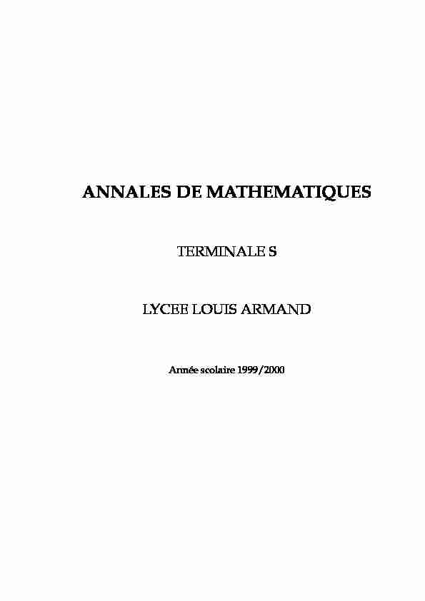 TERMINALE S LYCEE LOUIS ARMAND