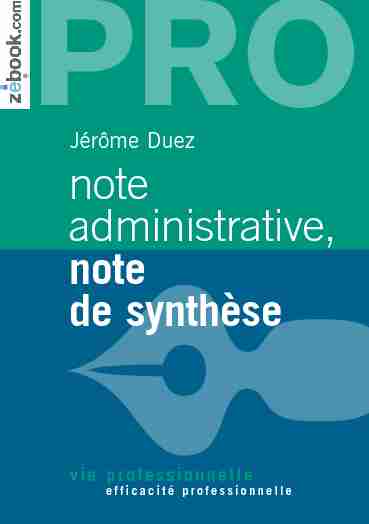 Jérôme Duez - Note administrative note de synthèse