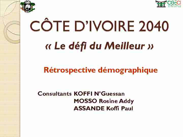 [PDF] CÔTE DIVOIRE 2040 « Le défi du Meilleur » - CAIDP