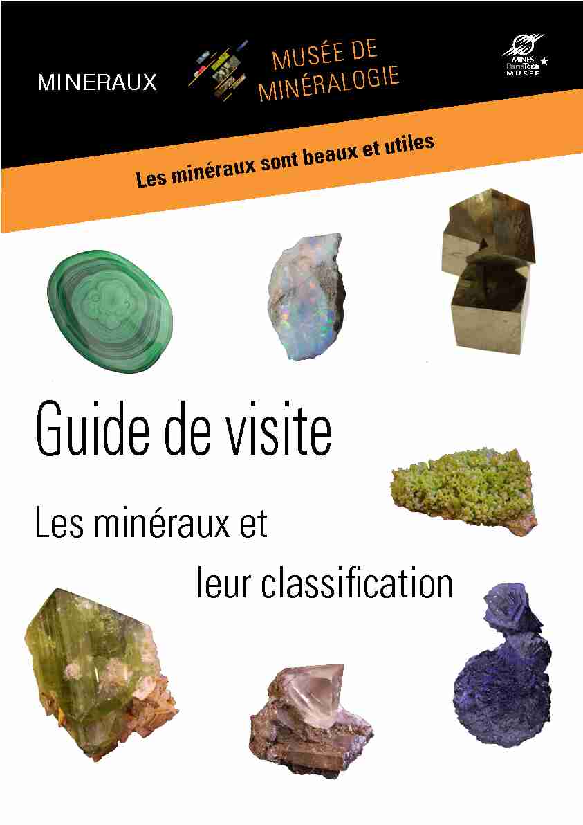 [PDF] Les minéraux et leur classification