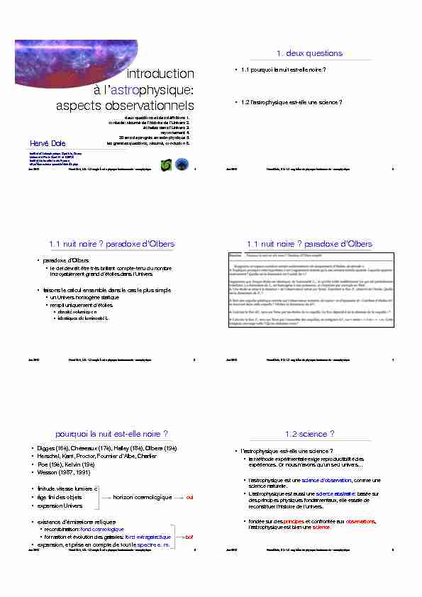 [PDF] introduction à lastrophysique: aspects observationnels
