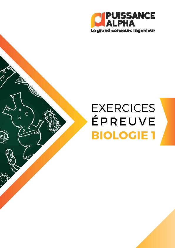 EXERCICES ÉPREUVE BIOLOGIE 1