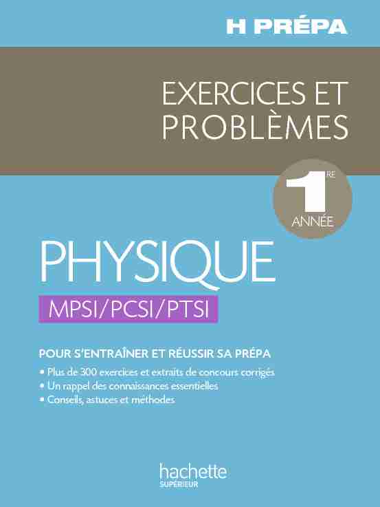 EXERCICES PROBLEMES PHYSIQUE MPSI PCSI PTSI