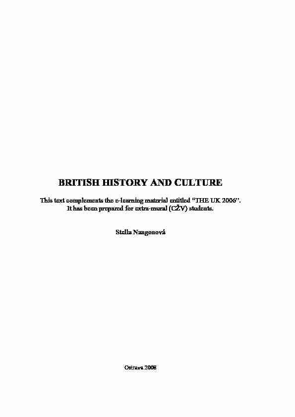 BRITISH HISTORY AND CULTURE