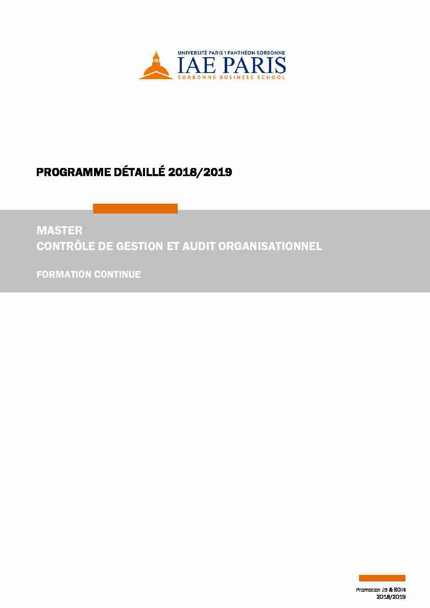 [PDF] PROGRAMME DÉTAILLÉ 2018/2019 MASTER CONTRÔLE DE