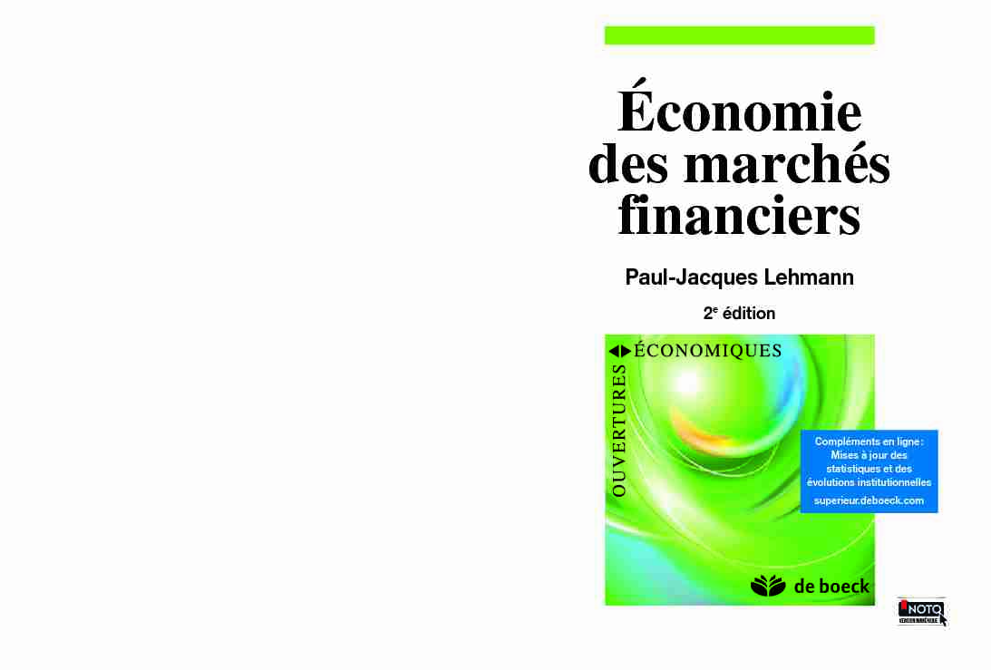 [PDF] Économie des marchés financiers - Audentia