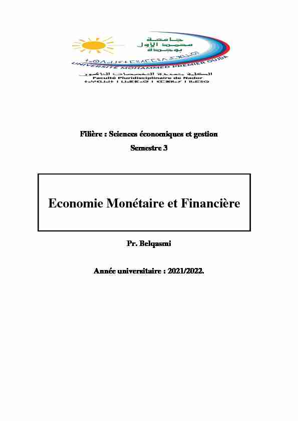 [PDF] Economie Monétaire et Financière