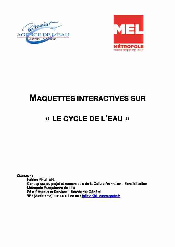 MAQUETTES INTERACTIVES SUR « LE CYCLE DE LEAU »