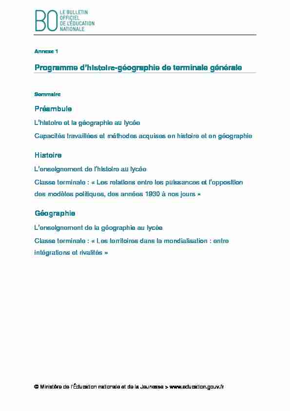 [PDF] Programme dhistoire-géographie de terminale générale