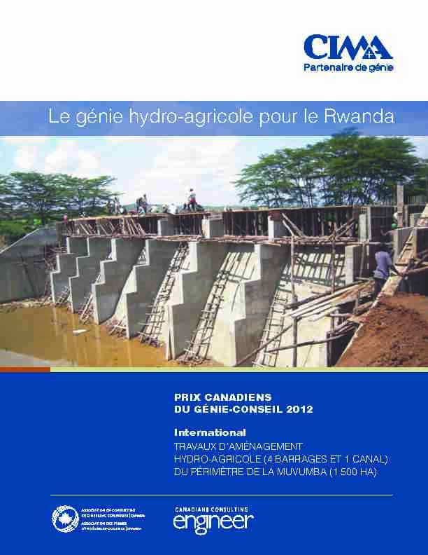 Le génie hydro-agricole pour le Rwanda