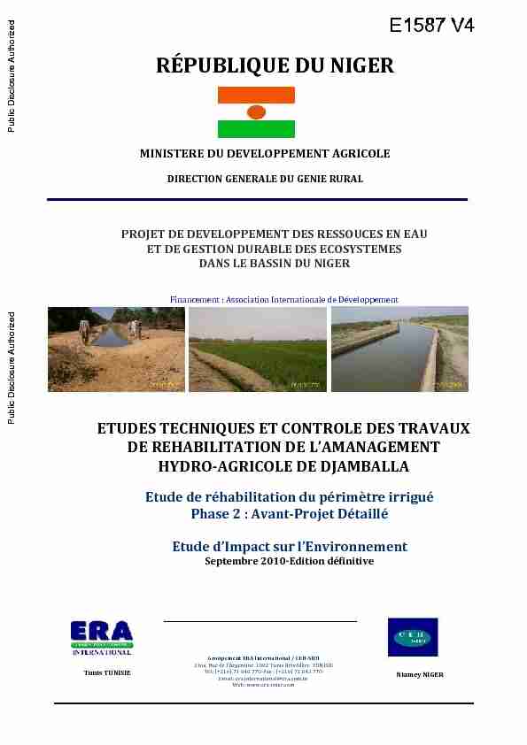 [PDF] aménagement hydro-agricole - World Bank Documents & Reports