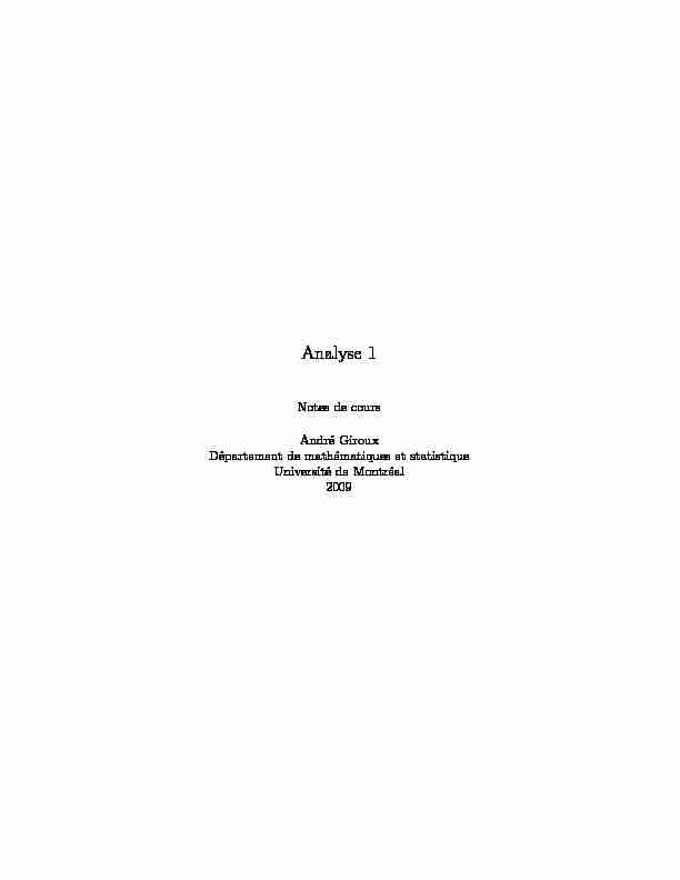 [PDF] Analyse 1 - Département de mathématiques et statistique