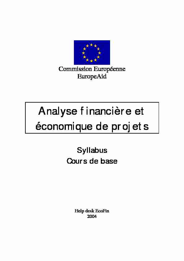 Analyse financière et économique de projets