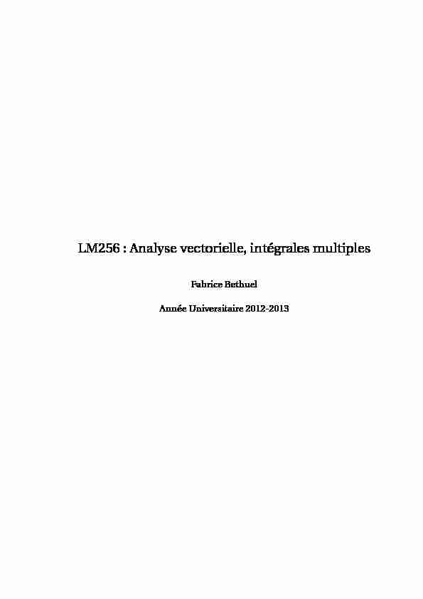 LM256 : Analyse vectorielle intégrales multiples