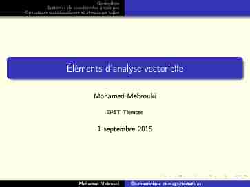 [PDF] Éléments danalyse vectorielle - Mohamed Mebrouki